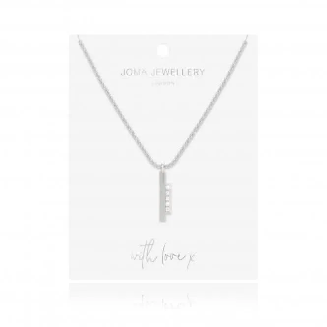 Adeline Silver Pave Bar 46cm   5cm Extender Necklace 4451 Joma Jewellery
