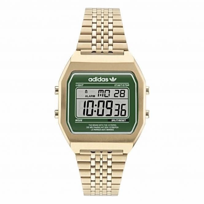 Adidas Unisex Digital Two Gold-Tone Watch AOST22071