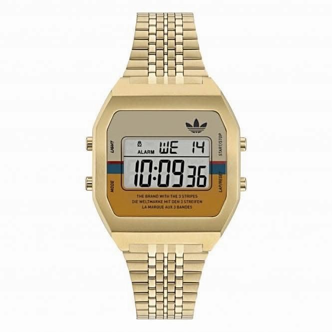 Adidas Unisex Digital Two Gold-Tone Watch AOST23555