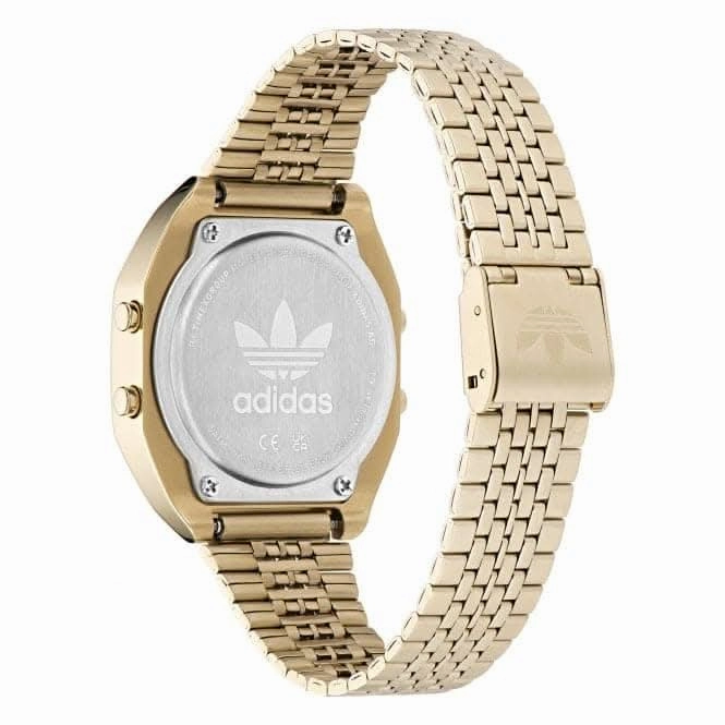 Adidas Unisex Digital Two Gold-Tone Watch AOST23555