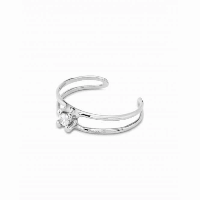 Anima Silver Plated Rigid Central White Zirconia Bangle PUL2432BLNMTL0M Unode50 Jewelry And Accessories