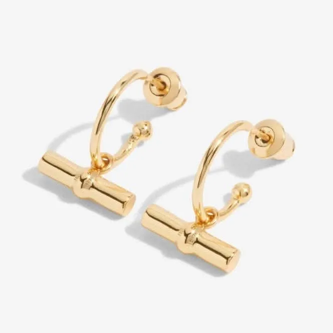 Aura Gold Bar Gold Hoop Earrings 6298 Joma Jewellery