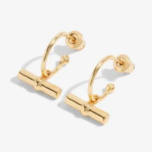 Aura Gold Bar Gold Hoop Earrings 6298 Joma Jewellery