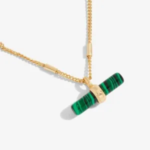 Aura Malachite Bar Gold 46cm   5cm Extender Necklace 6292 Joma Jewellery
