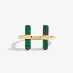 Aura Malachite Bar Gold Ring 6304 Joma Jewellery
