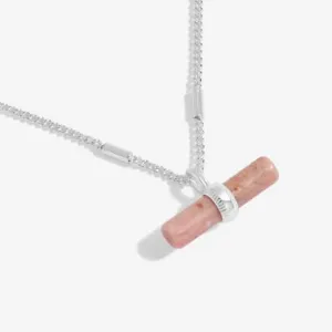 Aura Rhodochrosite Bar Silver 46cm   5cm Extender Necklace 6293 Joma Jewellery