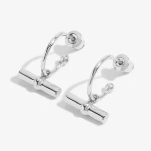 Aura Silver Bar Silver Hoop Earrings 6299 Joma Jewellery