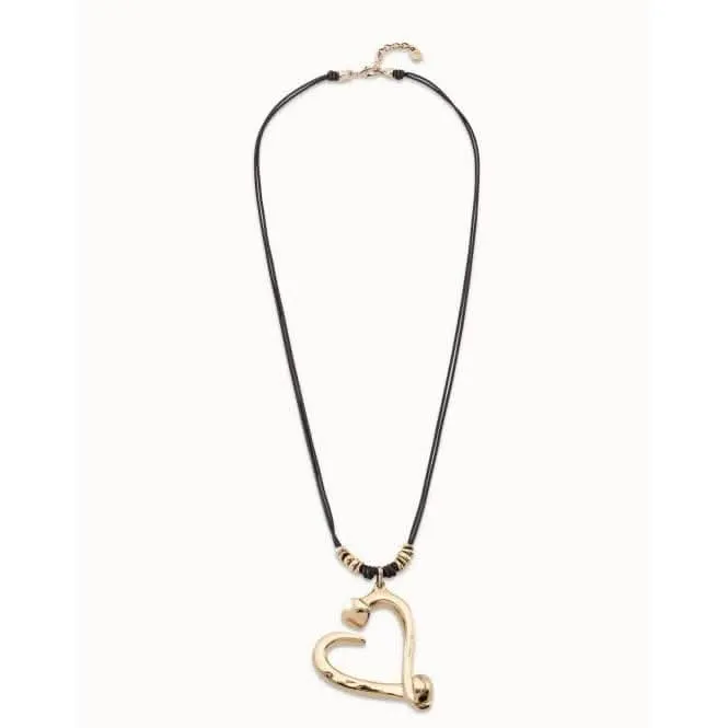 Big Love Golden Leather Necklace Unode50 Jewelry And Accessories