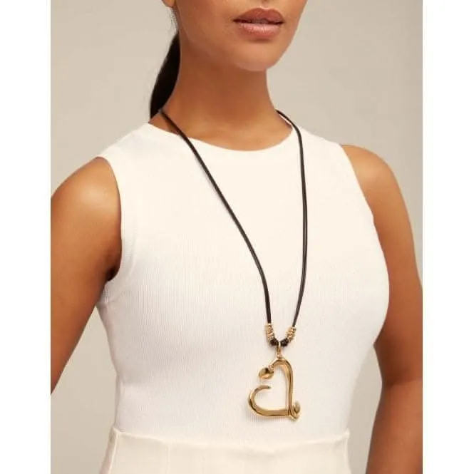 Big Love Golden Leather Necklace Unode50 Jewelry And Accessories