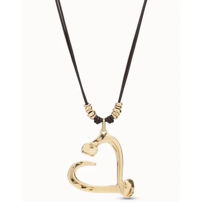 Big Love Golden Leather Necklace Unode50 Jewelry And Accessories