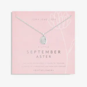 Birth Flower A Little September Aster Silver Plated Necklace 7467 Joma Jewellery
