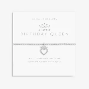 Birthday Queen Silver 17.5cm Stretch Bracelet 6065 Joma Jewellery