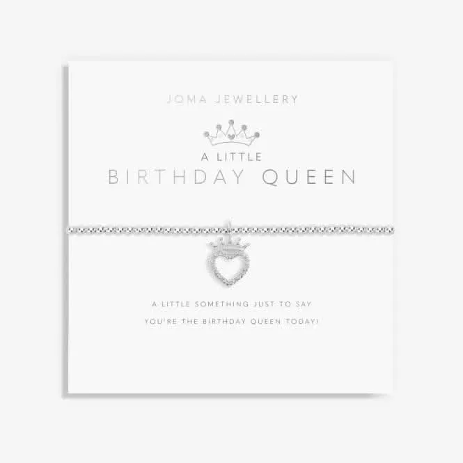 Birthday Queen Silver 17.5cm Stretch Bracelet 6065 Joma Jewellery