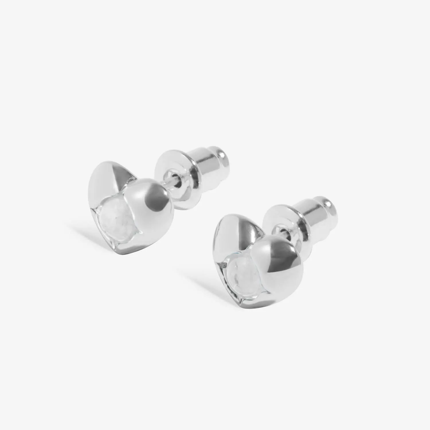 Birthstone April Rock Crystal Silver Plated Earrings 8390 Joma Jewellery