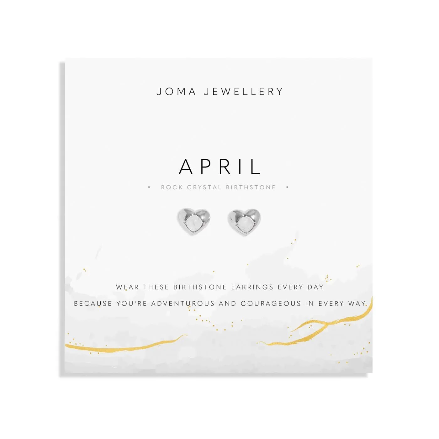 Birthstone April Rock Crystal Silver Plated Earrings 8390 Joma Jewellery