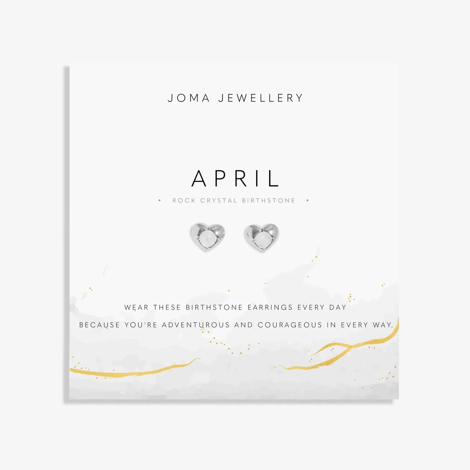 Birthstone April Rock Crystal Silver Plated Earrings 8390 Joma Jewellery