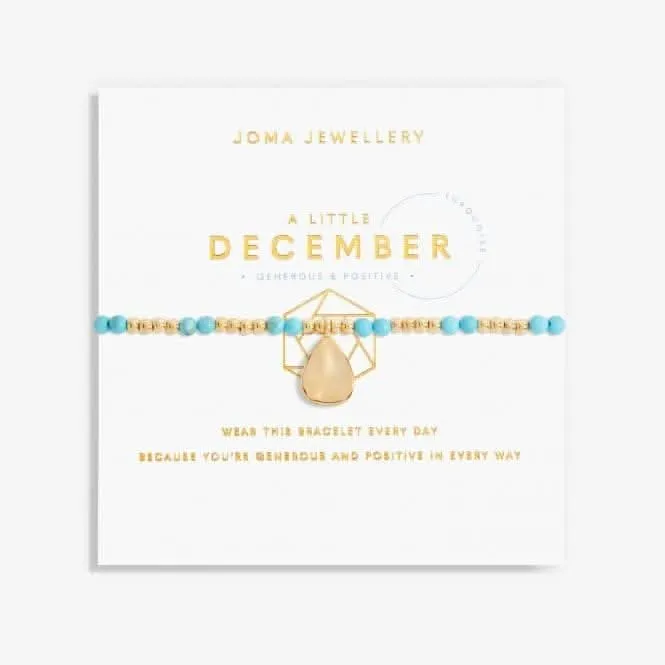 Birthstone December Turquoise Gold 17.5cm Bracelet 6143 Joma Jewellery
