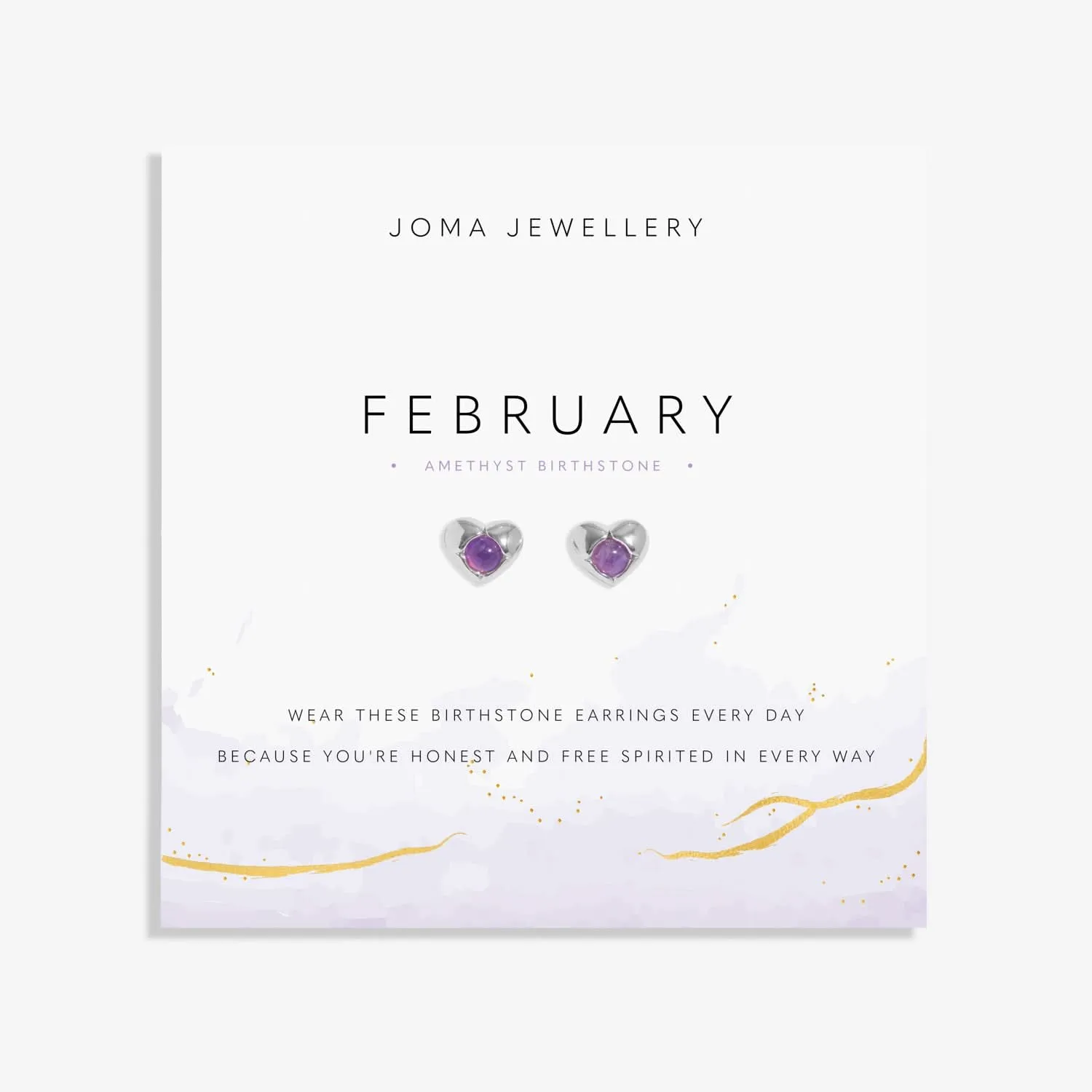 Birthstone February Amethyst Silver Plated  Earrings 8388 Joma Jewellery