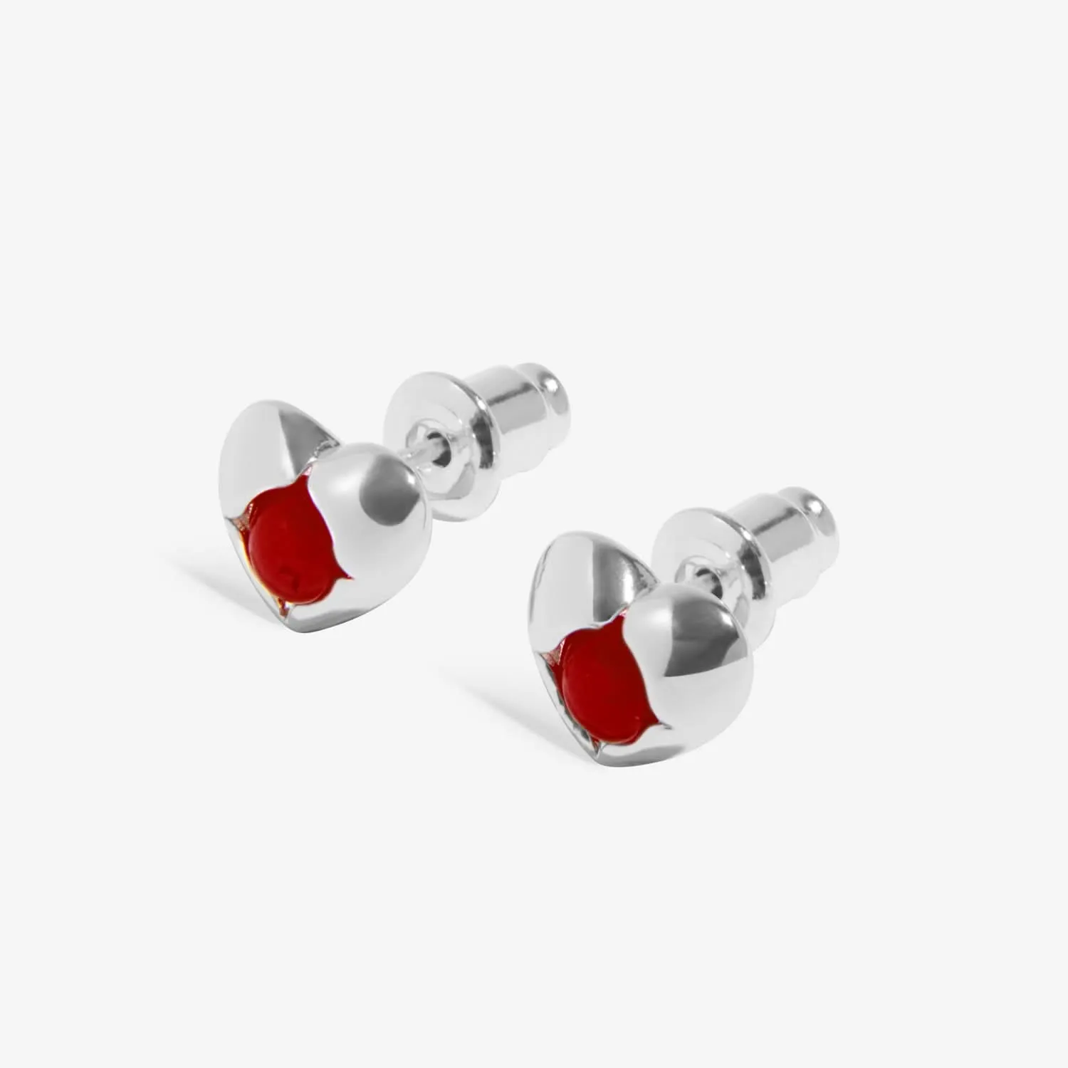 Birthstone January Garnet Silver Plated Earrings 8387 Joma Jewellery