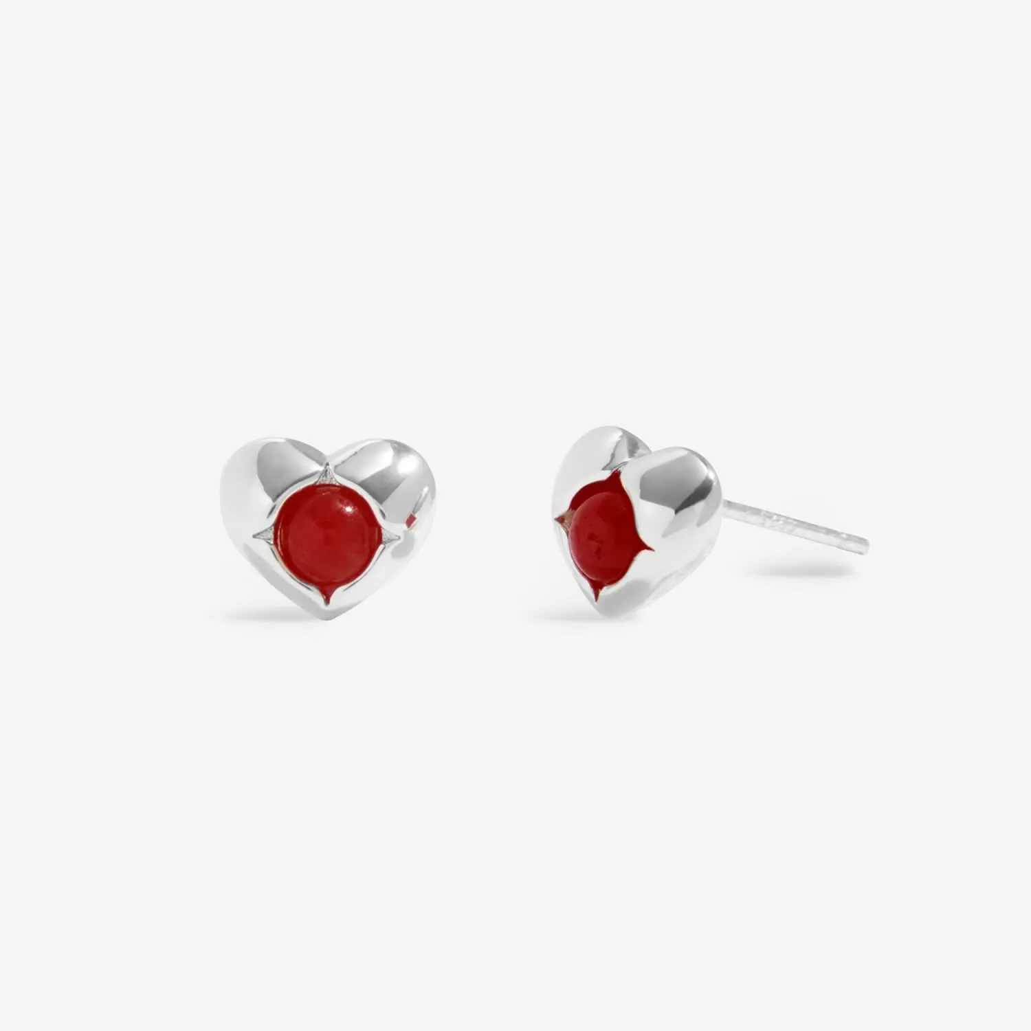 Birthstone January Garnet Silver Plated Earrings 8387 Joma Jewellery