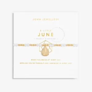 Birthstone June Moonstone Gold 17.5cm Stretch Bracelet 6137 Joma Jewellery