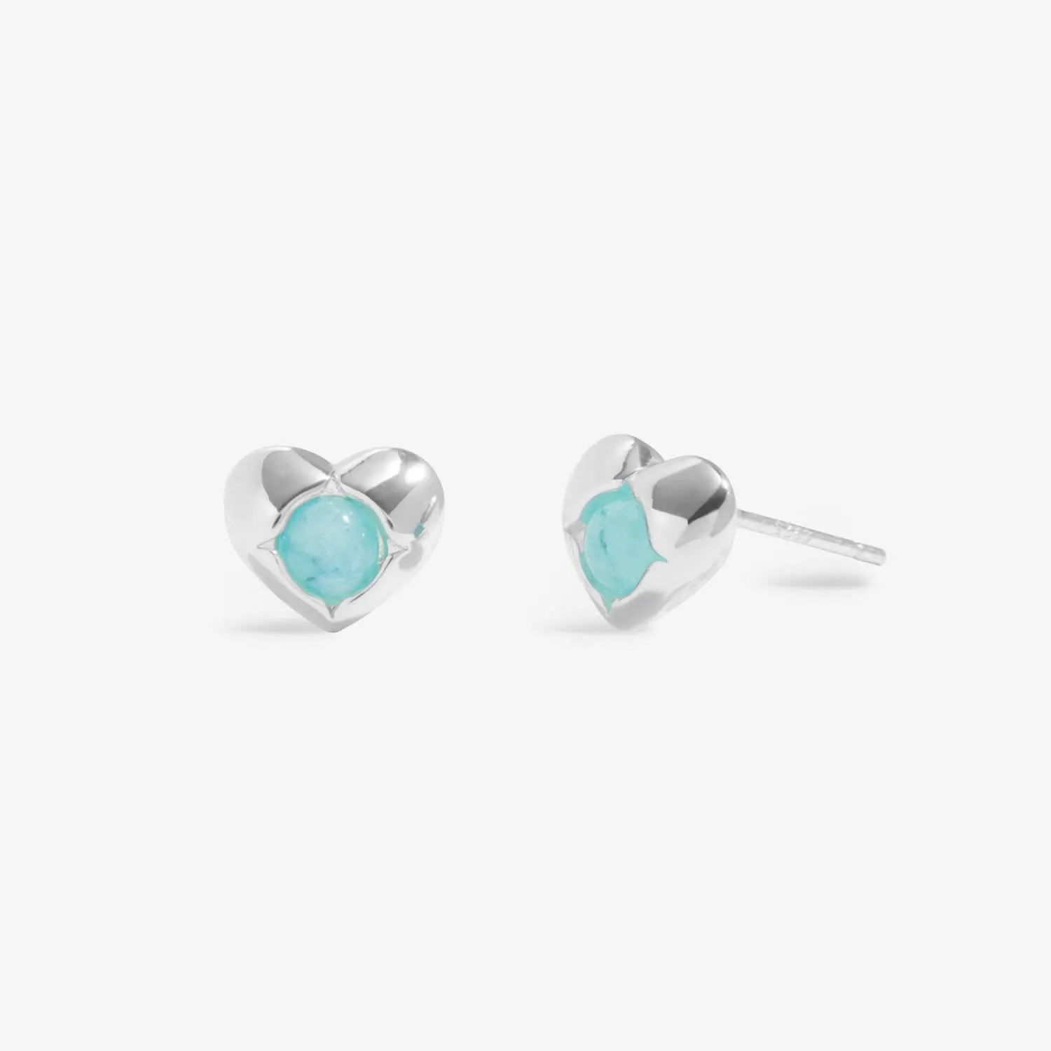 Birthstone March Aqua Crystal Silver Plated Earrings 8389 Joma Jewellery