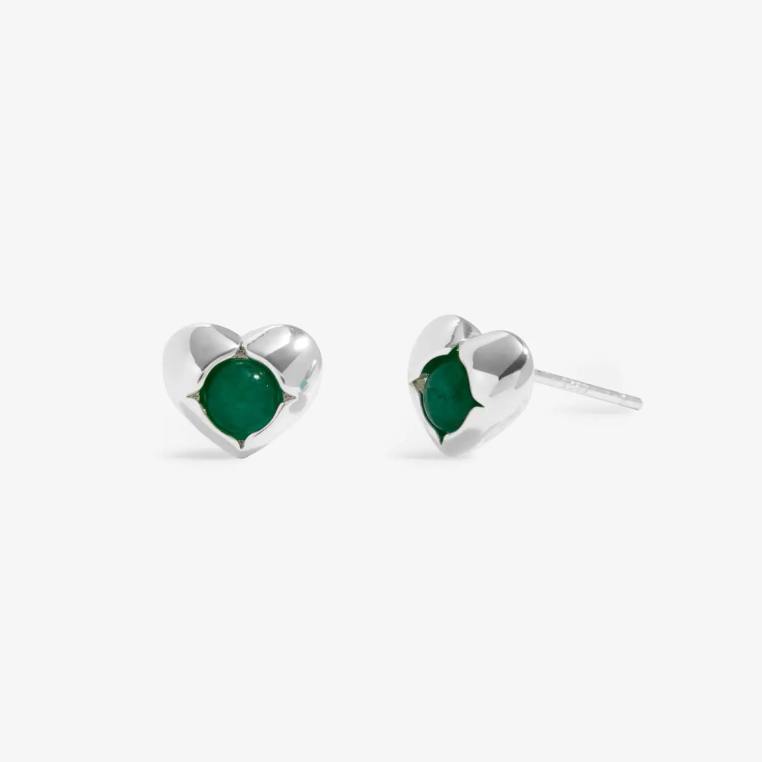 Birthstone May Green Agate Silver Plated Earrings 8391 Joma Jewellery