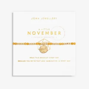 Birthstone November Yellow Quartz Gold 17.5cm Stretch Bracelet 6142 Joma Jewellery