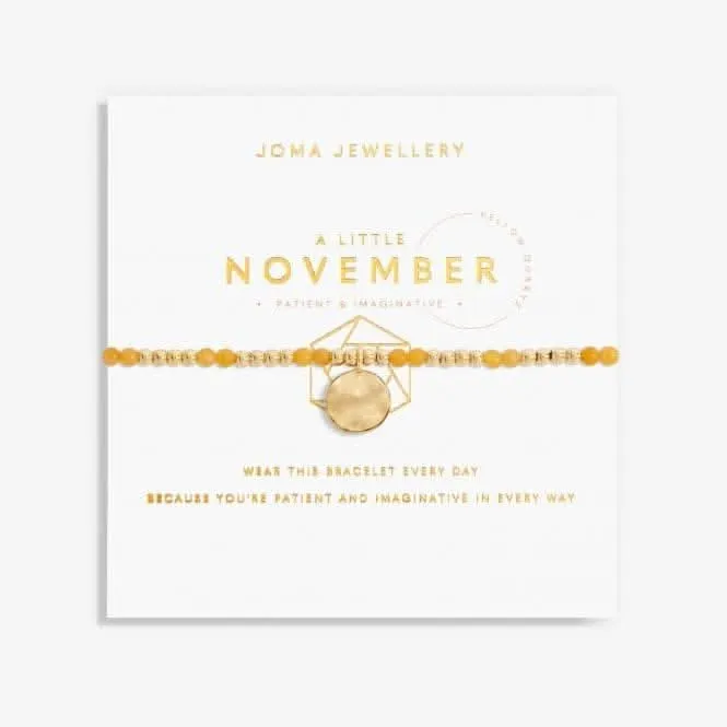 Birthstone November Yellow Quartz Gold 17.5cm Stretch Bracelet 6142 Joma Jewellery