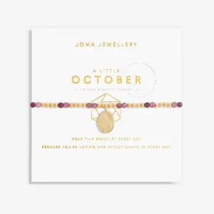 Birthstone October Tourmaline Gold 17.5cm Stretch Bracelet 6141 Joma Jewellery