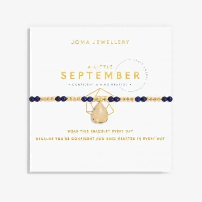 Birthstone September Lapis Lazuli Gold 17.5cm Stretch Bracelet 6140 Joma Jewellery