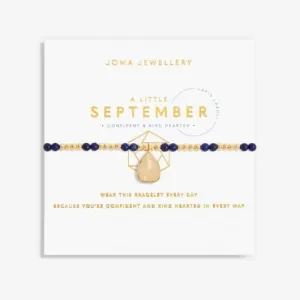 Birthstone September Lapis Lazuli Gold 17.5cm Stretch Bracelet 6140 Joma Jewellery