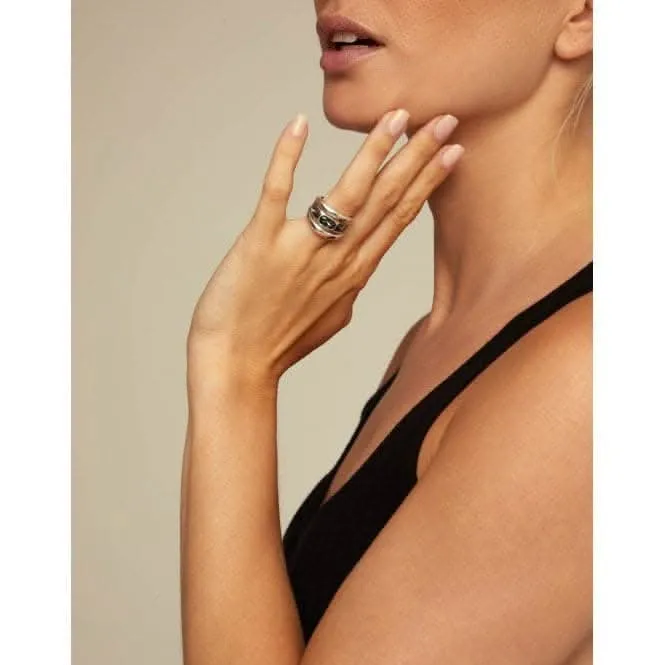 Bluemoon Grey Faceted Crystal Ring ANI0711GRSMTL Unode50 Jewelry And Accessories