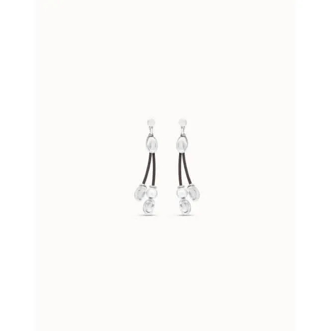 Bond White Leather Pearl Shell Earrings Unode50 Jewelry And Accessories