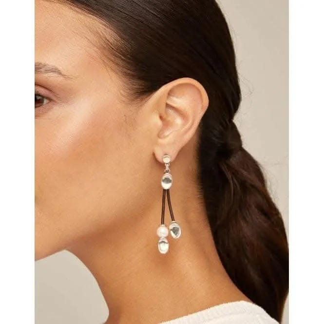 Bond White Leather Pearl Shell Earrings Unode50 Jewelry And Accessories