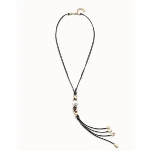 Bond White Leather Pearl Shell Necklace Unode50 Jewelry And Accessories