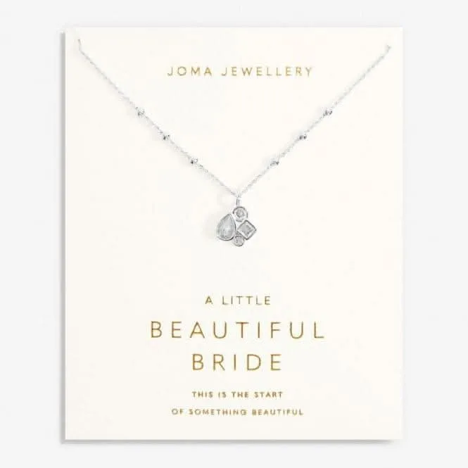Bridal A Little Beautiful Bride Silver Plated 46cm   5cm Necklace 7030 Joma Jewellery