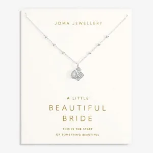 Bridal A Little Beautiful Bride Silver Plated 46cm   5cm Necklace 7030 Joma Jewellery