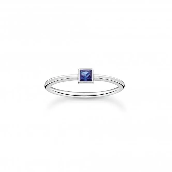 Charming Sterling Silver Blue Stone Ring TR2395-699-32 Thomas Sabo Rings