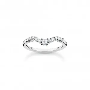 Charming Sterling Silver White Stones Ring TR2398-051-14 Thomas Sabo Rings
