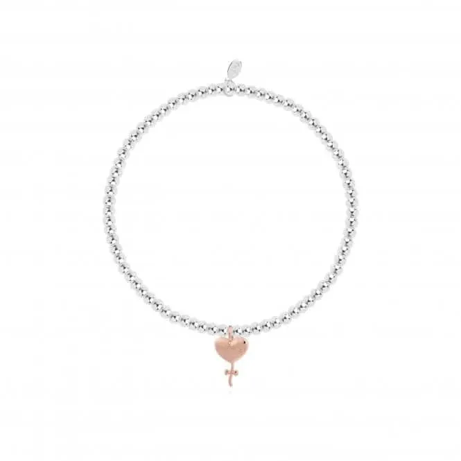 Childrens A Little Special Birthday Girl Silver And Rose Gold 15.5cm Stretch Bracelet C502 Joma Jewellery