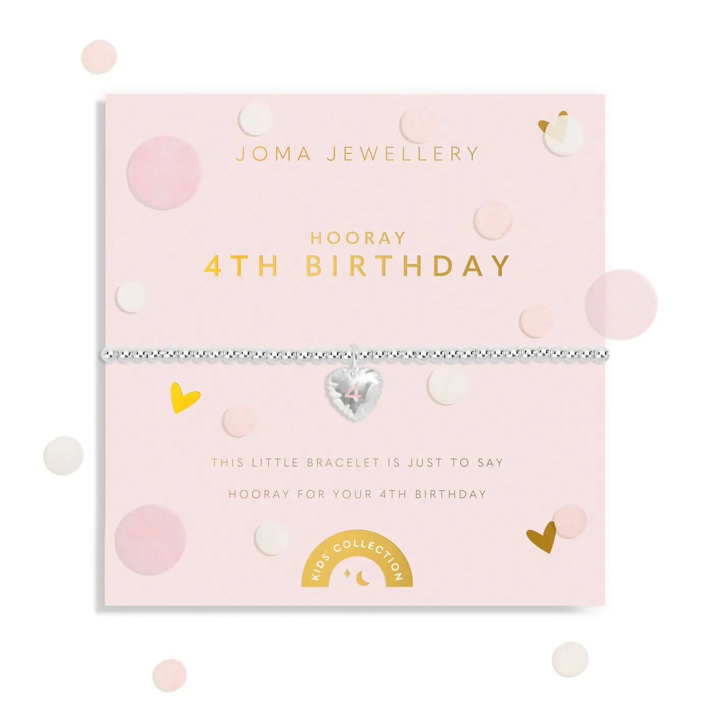 Children's Confetti A Little 4th Birthday Silver Plated Bracelet C840 Joma Jewellery