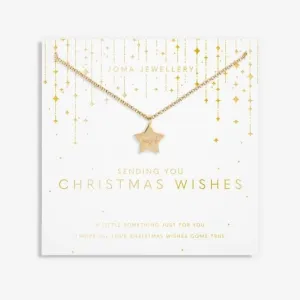 Christmas Sending You Christmas Wishes Gold 46cm   5cm Necklace 6369 Joma Jewellery