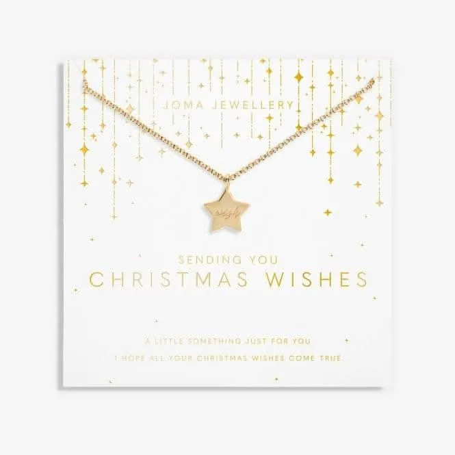 Christmas Sending You Christmas Wishes Gold 46cm   5cm Necklace 6369 Joma Jewellery