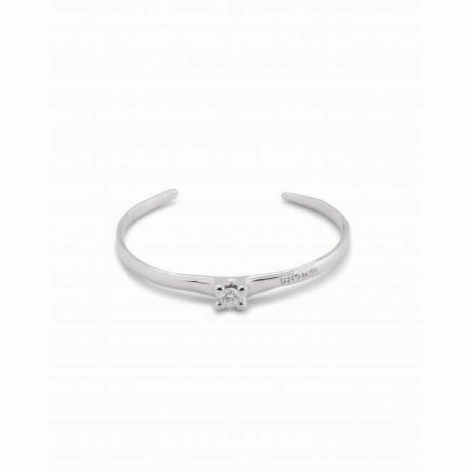 Cosmos Silver Plated Rigid Central White Zirconia Bangle PUL2431BLNMTL0M Unode50 Jewelry And Accessories