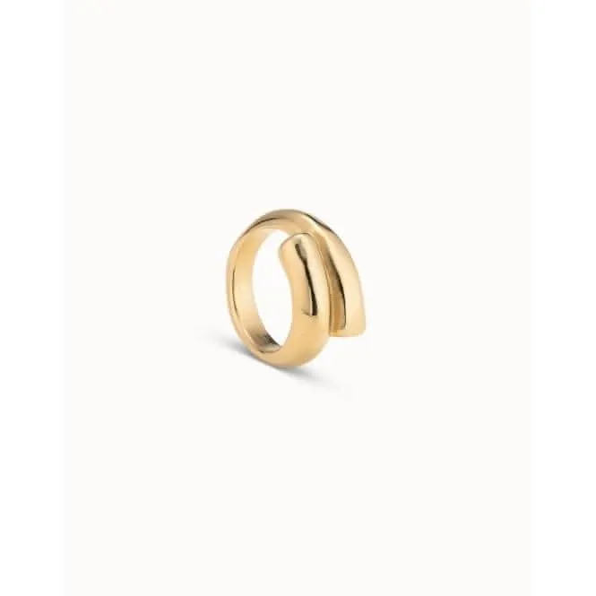 Crossed Legs Golden Metal Ring ANI0709ORO Unode50 Jewelry And Accessories