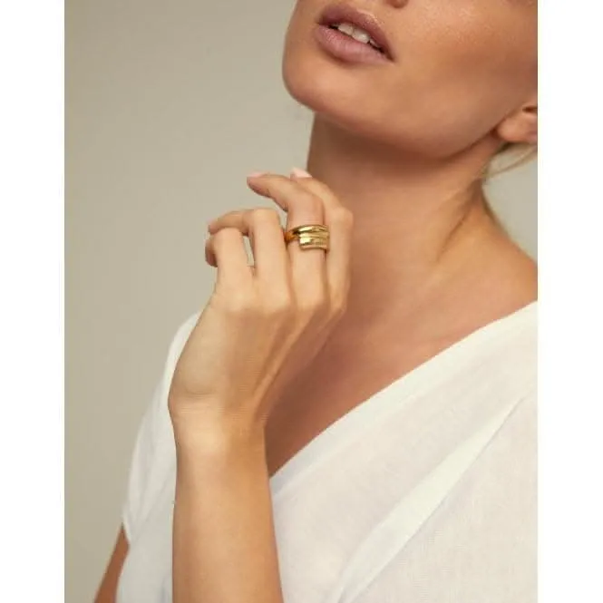 Crossed Legs Golden Metal Ring ANI0709ORO Unode50 Jewelry And Accessories