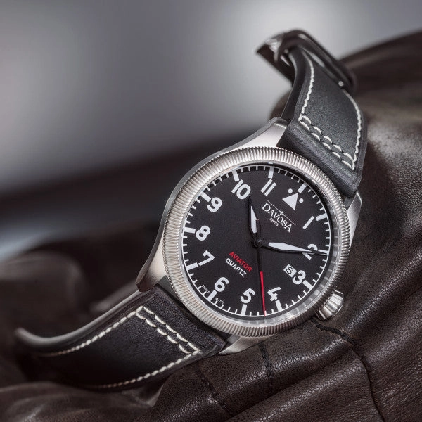Davosa Watches Davosa Aviator Quartz Black Watch