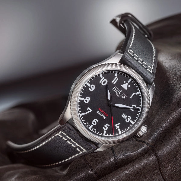Davosa Watches Davosa Aviator Quartz Black Watch
