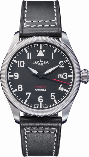 Davosa Watches Davosa Aviator Quartz Black Watch